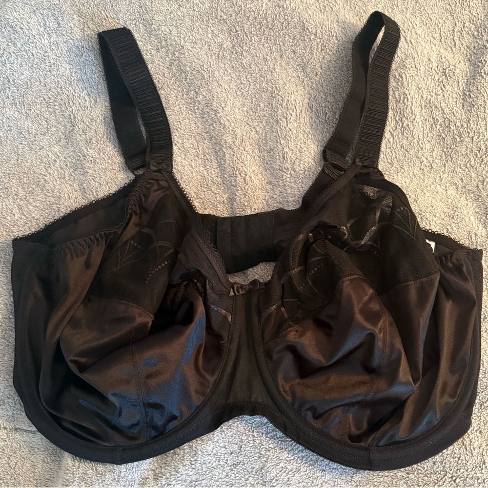 Elomi Bra 42I (42G) Black Underwire No Padding